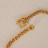 Chanel 1996 CC Double Turnlock Pendant Necklace 24K GP