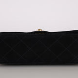 Rare Chanel 2002 Suede Rectangular Turnlock Mini Classic Flap 24K GP