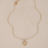 Saint Laurent Crystal Logo Pendant Necklace