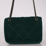 Chanel 2015 Deep Teal Wool Mini Paris-Salzburg Edelweiss Single Flap