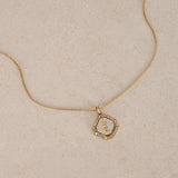 Saint Laurent Crystal Logo Pendant Necklace