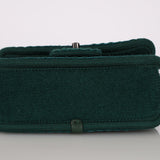 Chanel 2015 Deep Teal Wool Mini Paris-Salzburg Edelweiss Single Flap