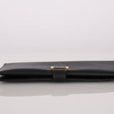 Hermès 1996 Noir Veau Courchevel Bearn Long Wallet GHW