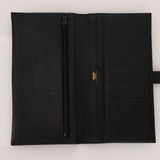 Hermès 1996 Noir Veau Courchevel Bearn Long Wallet GHW