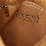 Rare Chanel 2004 Beige Caviar Quilted Turnlock Half Moon Flap 24K GP