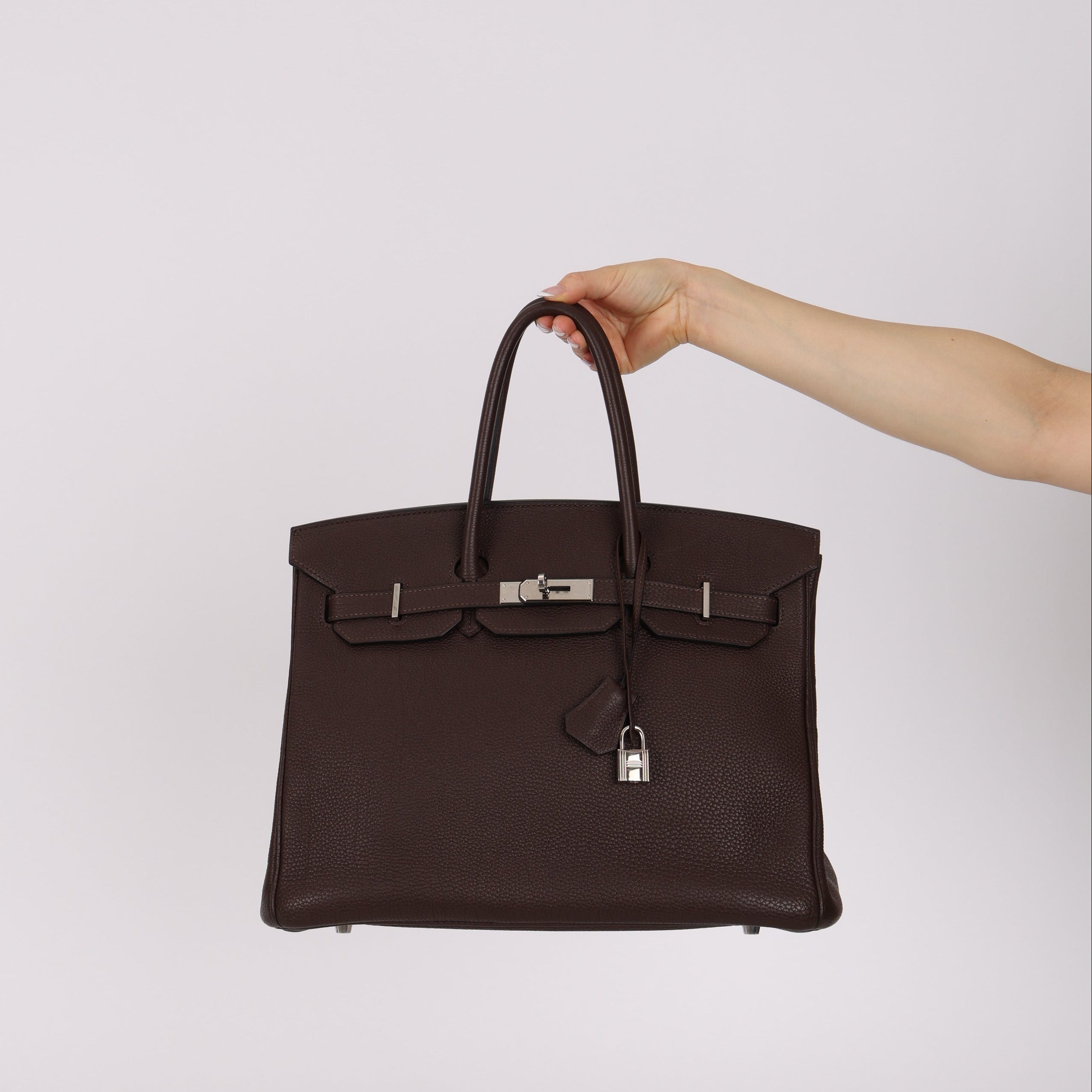 Hermès 2008 Chocolat Togo Birkin 35 Retourne PHW