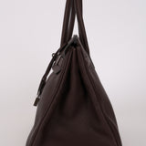 Hermès 2008 Chocolat Togo Birkin 35 Retourne PHW