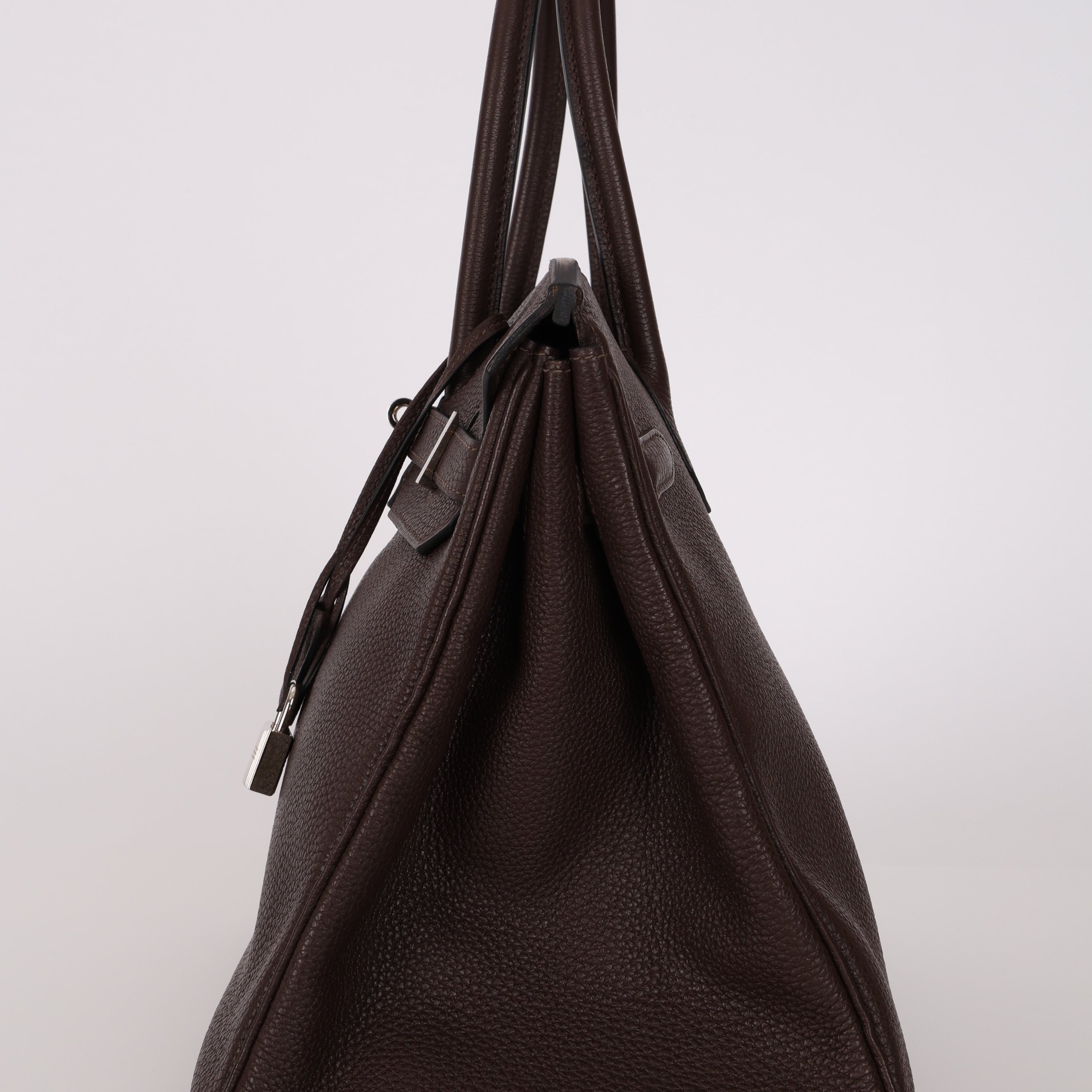Hermès 2008 Chocolat Togo Birkin 35 Retourne PHW