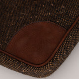Prada Embellished Tweed Brown Top Handle Bag