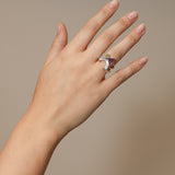 Bvlgari 18K White Gold Allegra 3 Amethyst Ring, Size US 5.75