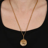 Chanel 70s-80s Medallion Pendant Necklace 24K GP