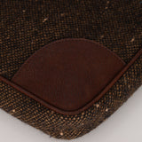 Prada Embellished Tweed Brown Top Handle Bag