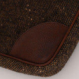 Prada Embellished Tweed Brown Top Handle Bag