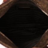 Prada Embellished Tweed Brown Top Handle Bag