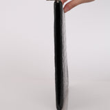 Saint Laurent Black Croc Embossed Clutch