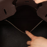 Hermès 2008 Chocolat Togo Birkin 35 Retourne PHW