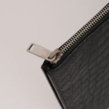 Saint Laurent Black Croc Embossed Clutch