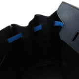 Hermès 1994 Bleu France and Bleu Indigo Courchevel Birkin 35 Retourne GHW