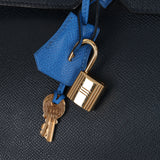 Hermès 1994 Bleu France and Bleu Indigo Courchevel Birkin 35 Retourne GHW