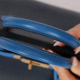 Hermès 1994 Bleu France and Bleu Indigo Courchevel Birkin 35 Retourne GHW
