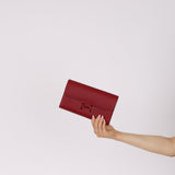 Hermès 2017 Rouge Grenat Epsom Enamel Constance Long Wallet GHW