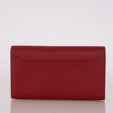 Hermès 2017 Rouge Grenat Epsom Enamel Constance Long Wallet GHW