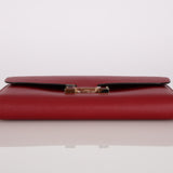 Hermès 2017 Rouge Grenat Epsom Enamel Constance Long Wallet GHW