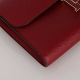 Hermès 2017 Rouge Grenat Epsom Enamel Constance Long Wallet GHW