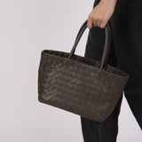 Bottega Veneta Small Intrecciato Cabat Tote Dark Taupe
