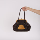 Ultra-Rare Archive Miu Miu Leather Dual Kisslock Frame Shoulder Bag