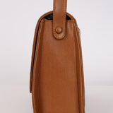 Chanel 1998 Caramel Caviar Trapezoid Single Flap Kelly Shoulder Bag 24K GP