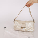 Fendi Metallic Gold Crystal Baguette