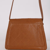 Chanel 1998 Caramel Caviar Trapezoid Single Flap Kelly Shoulder Bag 24K GP