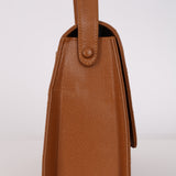 Chanel 1998 Caramel Caviar Trapezoid Single Flap Kelly Shoulder Bag 24K GP