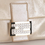 Fendi Metallic Gold Crystal Baguette