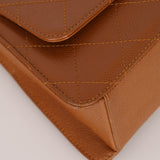 Chanel 1998 Caramel Caviar Trapezoid Single Flap Kelly Shoulder Bag 24K GP