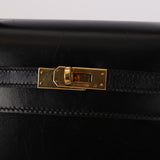 Rare Hermès 1987 Noir Box Mini Kelly 20 Sellier GHW