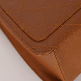 Chanel 1998 Caramel Caviar Trapezoid Single Flap Kelly Shoulder Bag 24K GP