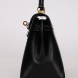 Rare Hermès 1987 Noir Box Mini Kelly 20 Sellier GHW