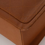 Chanel 1998 Caramel Caviar Trapezoid Single Flap Kelly Shoulder Bag 24K GP