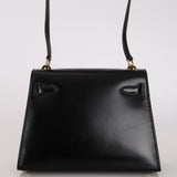 Rare Hermès 1987 Noir Box Mini Kelly 20 Sellier GHW