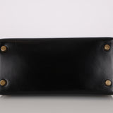 Rare Hermès 1987 Noir Box Mini Kelly 20 Sellier GHW