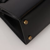 Rare Hermès 1987 Noir Box Mini Kelly 20 Sellier GHW
