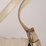 Fendi Metallic Gold Crystal Baguette