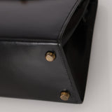 Rare Hermès 1987 Noir Box Mini Kelly 20 Sellier GHW