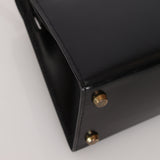 Rare Hermès 1987 Noir Box Mini Kelly 20 Sellier GHW