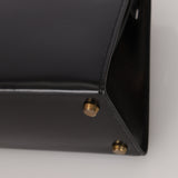 Rare Hermès 1987 Noir Box Mini Kelly 20 Sellier GHW