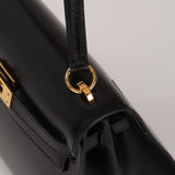 Rare Hermès 1987 Noir Box Mini Kelly 20 Sellier GHW