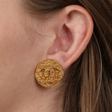 Chanel 1994 Coco Mark Clip-On Earrings 24K GP