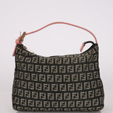 Fendi Charcoal and Coral Zucchino Mini Pochette